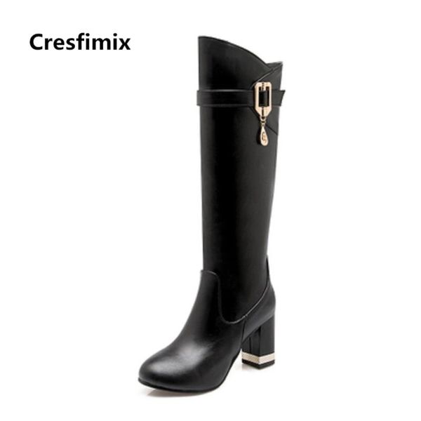 cresfimix women fashion 2020 pu leather high heel back boots lady cute knee long boots botas femininas b2305, Black
cresfimix women fashion 2020 pu leather high heel back boots lady cute knee long boots botas femininas b2305, Black