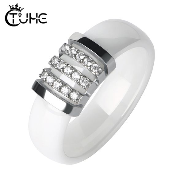 cluster rings fashion black white unique women 6mm ceramic ring for pave crystal comfort wedding engagement brand jewelry, Golden;silver
cluster rings fashion black white unique women 6mm ceramic ring for pave crystal comfort wedding engagement brand jewelry, Golden;silver