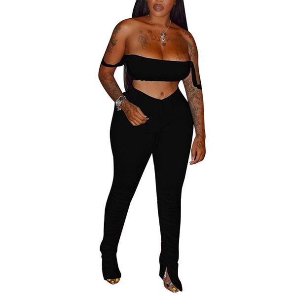 gym clothing women's cropped high-waist pants boat neck sling pleated elastic fall trousers zipper leg sleeve sports suit, White;black
gym clothing women's cropped high-waist pants boat neck sling pleated elastic fall trousers zipper leg sleeve sports suit, White;black