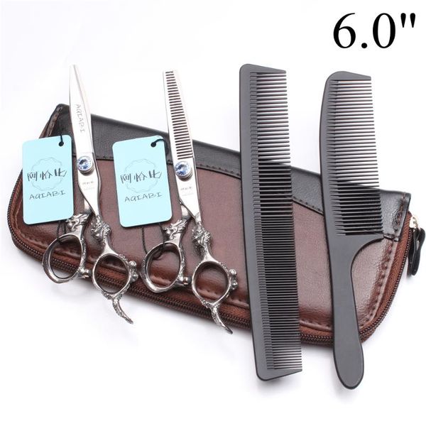4pcs 5.5" 6" 440c aqiabi hairdresser's scissors cutting scissors thinning shears hair styling tool combs add bag a9108 
4pcs 5.5" 6" 440c aqiabi hairdresser's scissors cutting scissors thinning shears hair styling tool combs add bag a9108