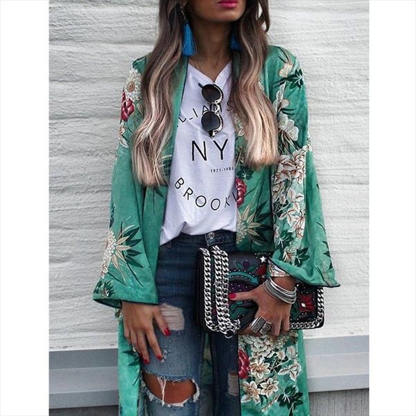2020 summer green floral kimono blouse long duster long wrap shawl boho gypsy loose womens maxi casual zip up, Black
2020 summer green floral kimono blouse long duster long wrap shawl boho gypsy loose womens maxi casual zip up, Black