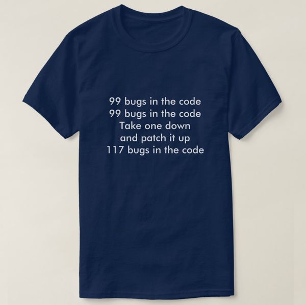 2019 отпечатано мужчины футболка с коротким рукавом хлопок 99 ошибок в коде t-shirt женщины футболку
2019 отпечатано мужчины футболка с коротким рукавом хлопок 99 ошибок в коде t-shirt женщины футболку