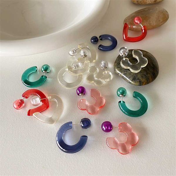 korean retro color transparent resin cute flower heart hoop earrings for woman aesthetic trendy jewelry chrismas gift, Golden;silver
korean retro color transparent resin cute flower heart hoop earrings for woman aesthetic trendy jewelry chrismas gift, Golden;silver