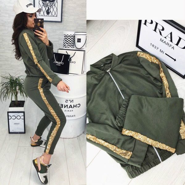 20fw women's tracksuits new product fashion casual sequin stitching jacket trousers tracksuits size s-xl 4 colors, Gray
20fw women's tracksuits new product fashion casual sequin stitching jacket trousers tracksuits size s-xl 4 colors, Gray