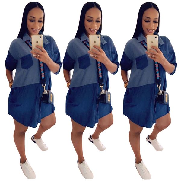 casual women denim dresses fashion patchwork long sleeve lapel neck shirt dresses women designer clothes 2020, Black;gray
casual women denim dresses fashion patchwork long sleeve lapel neck shirt dresses women designer clothes 2020, Black;gray