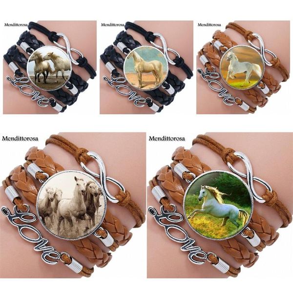 ej glaze white horse glass cabochon multilayer black/brown leather bracelet bangle statement for gift, Golden;silver
ej glaze white horse glass cabochon multilayer black/brown leather bracelet bangle statement for gift, Golden;silver