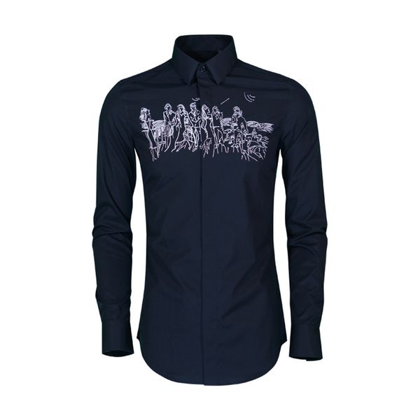 men's dress shirts plus size 4xl shirt men portrait embroidery long sleeve chemise homme solid color cotton for, White;black
men's dress shirts plus size 4xl shirt men portrait embroidery long sleeve chemise homme solid color cotton for, White;black