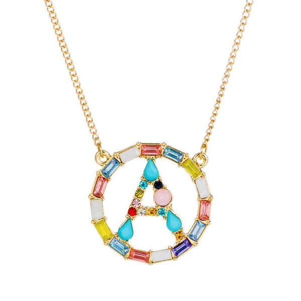 pendant necklaces n5615 zwpon colorful crystal initial necklace for women geometric round a-z 26 letter jewelry wholesale, Silver
pendant necklaces n5615 zwpon colorful crystal initial necklace for women geometric round a-z 26 letter jewelry wholesale, Silver