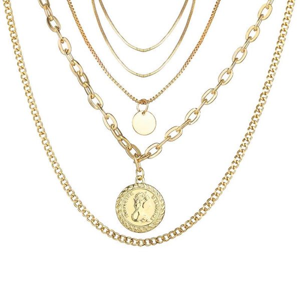 fashion layered chain gold layered plated seal pendant multilayer necklaces men jewellery vintage for accessories women jewlery, Silver
fashion layered chain gold layered plated seal pendant multilayer necklaces men jewellery vintage for accessories women jewlery, Silver