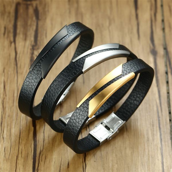charm bracelets fashion bar leather bracelet 10mm stylish geometric sport wrist wristband for men boy casual jewelry gifts, Golden;silver
charm bracelets fashion bar leather bracelet 10mm stylish geometric sport wrist wristband for men boy casual jewelry gifts, Golden;silver