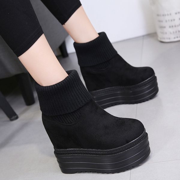 new spring boots women high thick platform boots high heels women shoes leather ankle for, Black
new spring boots women high thick platform boots high heels women shoes leather ankle for, Black