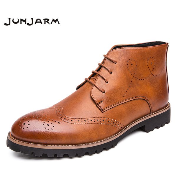 junjarm genuine leather men boots fashion men ankle boots riding outdoor working brogue shoes, Black
junjarm genuine leather men boots fashion men ankle boots riding outdoor working brogue shoes, Black