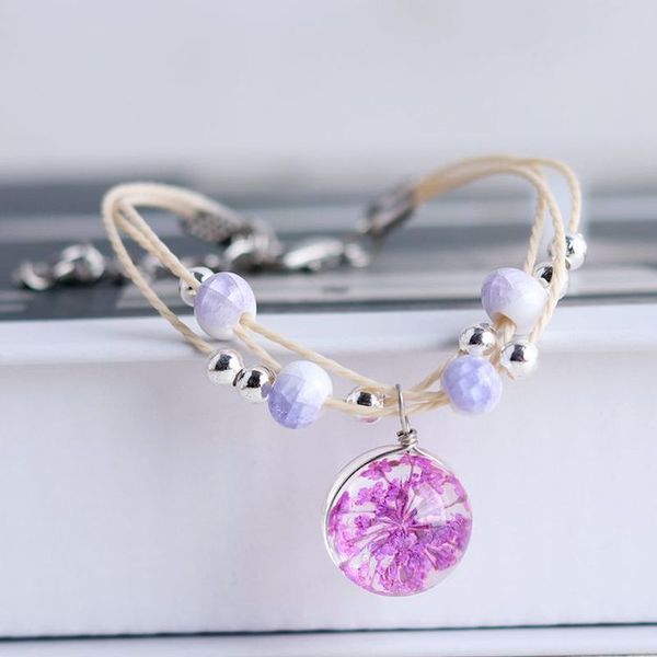 charm bracelets personality handmade jewelry beautiful small fresh dried flowers glass ball ceramic beaded bracelet student girl accessories, Golden;silver
charm bracelets personality handmade jewelry beautiful small fresh dried flowers glass ball ceramic beaded bracelet student girl accessories, Golden;silver