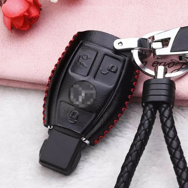 black leather cover for mercedes benz 3-button car key protective case key chain
black leather cover for mercedes benz 3-button car key protective case key chain