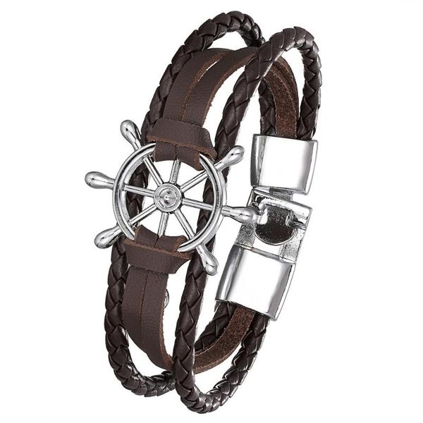 vintage amulet rudder bracelet for men multi-layer leather rope bracelets bangles 7.87 "pulseira masculina, Black
vintage amulet rudder bracelet for men multi-layer leather rope bracelets bangles 7.87 "pulseira masculina, Black