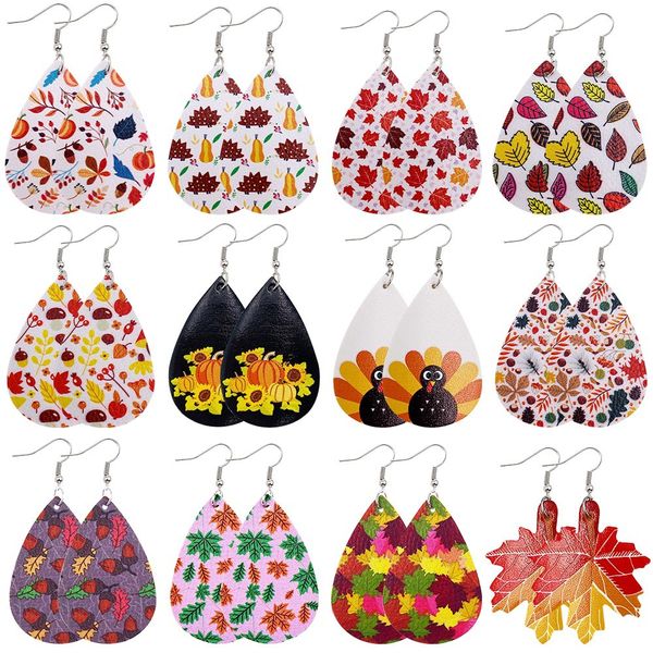 fashion waterdrop pu leather earrings dangle printed pumpkin autumn maple leaf double-sided earring ear hook eardrop women jewelry gifts, Silver
fashion waterdrop pu leather earrings dangle printed pumpkin autumn maple leaf double-sided earring ear hook eardrop women jewelry gifts, Silver