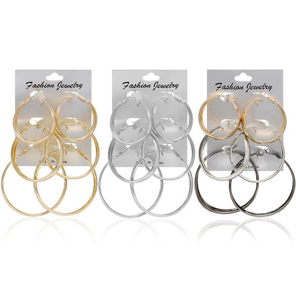 hoop & huggie big circle earrings set for women punk exaggerated geometric oversize ear rings girls steampunk clip jewelry, Golden;silver
hoop & huggie big circle earrings set for women punk exaggerated geometric oversize ear rings girls steampunk clip jewelry, Golden;silver