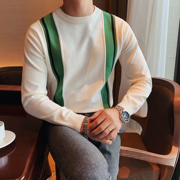 contrast color strip long sleeve base sweater men's autumn casual sweater british round neck pullover knitted ropa de hombre, White;black
contrast color strip long sleeve base sweater men's autumn casual sweater british round neck pullover knitted ropa de hombre, White;black