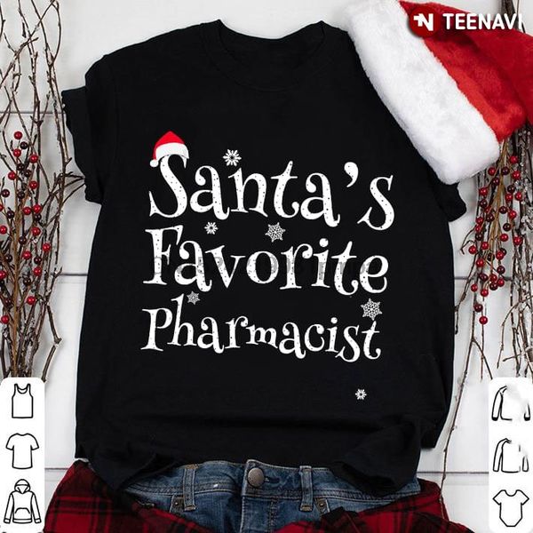 men t shirt santa's favorite pharmacist christmas women tshirts
