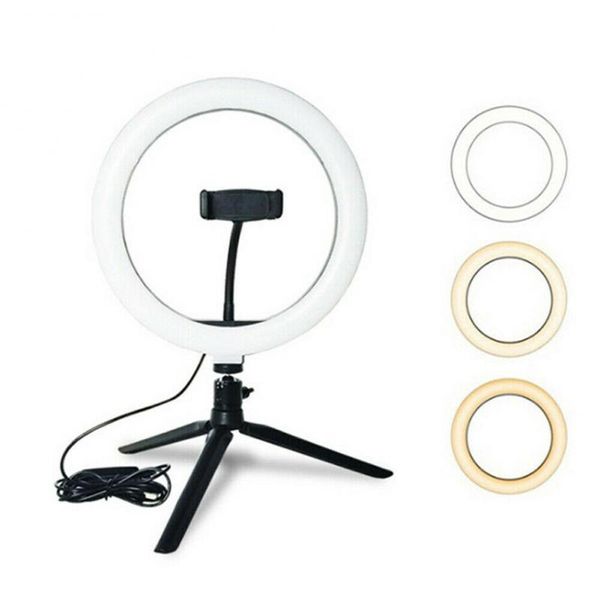10'' Selfie Ring Light With Tripod Stand Cell Phone Holder,led Make Up Light With 3 Modes For Camera Youtube Video