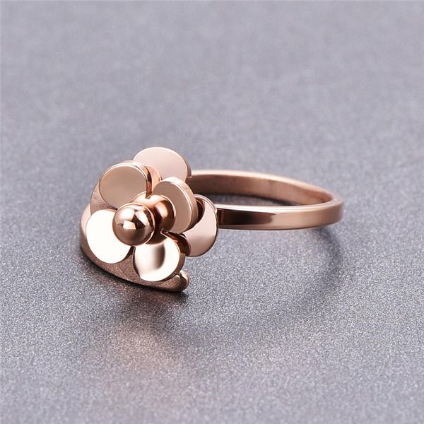 cluster rings martick spring style ring 316l stainless steel satellite flowers shape open for woman fashion finger jewelry r54, Golden;silver