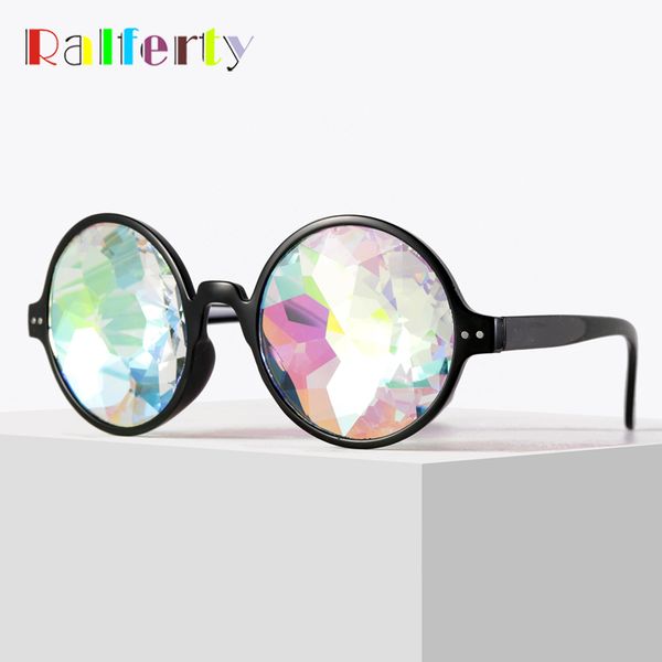 sunglasses ralferty round men women brand designer holographic retro prism rave festival party, White;black
sunglasses ralferty round men women brand designer holographic retro prism rave festival party, White;black