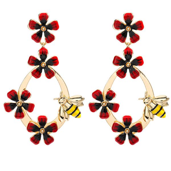 novelty design metal flowers bees charm women dangle earrings jewelry fashion lady's party statement earrings accessories, Silver
novelty design metal flowers bees charm women dangle earrings jewelry fashion lady's party statement earrings accessories, Silver