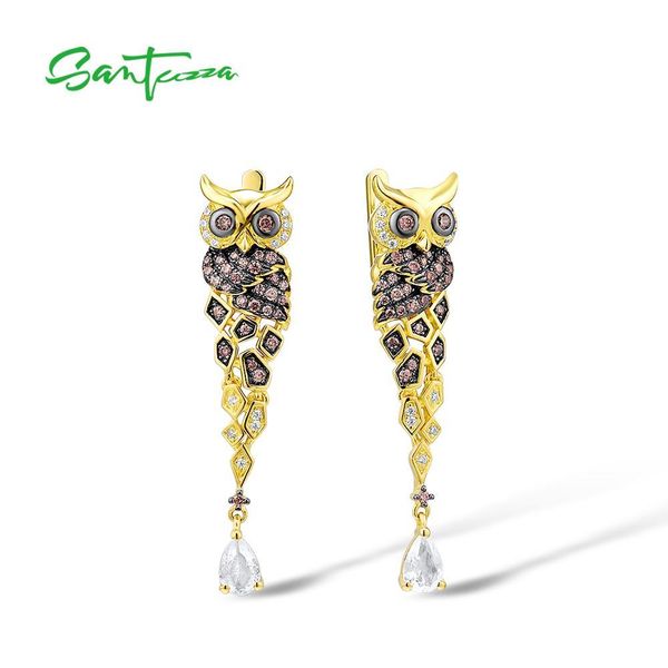 santuzza silver earrings for women 925 sterling silver gold color sparkling chocolate cz creative owl drop earrings fine jewelry 200923
santuzza silver earrings for women 925 sterling silver gold color sparkling chocolate cz creative owl drop earrings fine jewelry 200923
