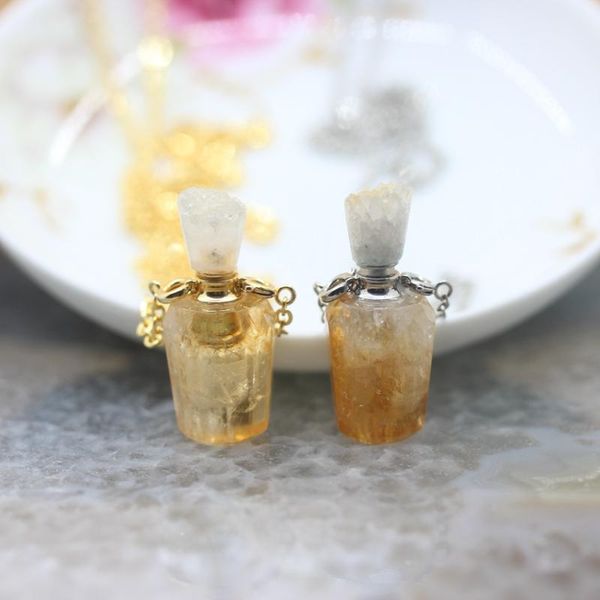 cut citrines crystal perfume bottle necklace pendants,natural yellow quartz gems essential oil diffuser charms jewelry gift, Bronze;silver
cut citrines crystal perfume bottle necklace pendants,natural yellow quartz gems essential oil diffuser charms jewelry gift, Bronze;silver