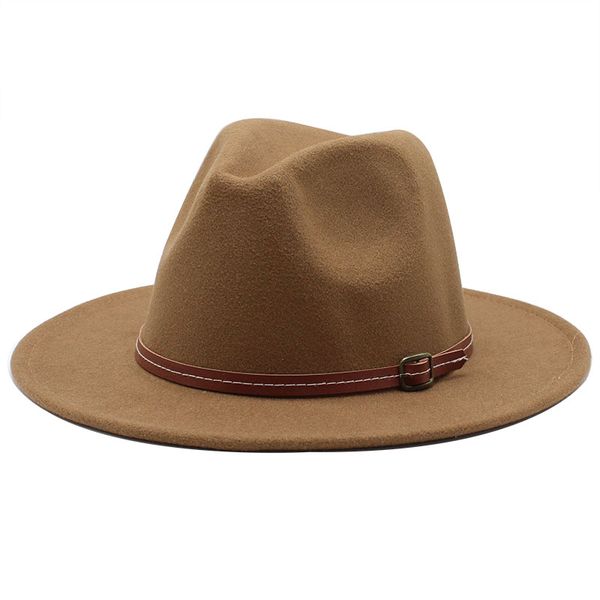 seioum patchwork wool felt jazz fedora hats belt buckle decor women wide brim panama trilby cowboy cap sunhat, Blue;gray
seioum patchwork wool felt jazz fedora hats belt buckle decor women wide brim panama trilby cowboy cap sunhat, Blue;gray