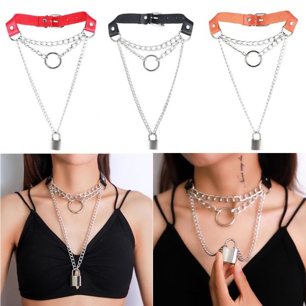 gothic heart lock chain necklace for women punk choker multilayer pendant necklace leather harajuku jewelry accessories, Golden;silver
gothic heart lock chain necklace for women punk choker multilayer pendant necklace leather harajuku jewelry accessories, Golden;silver