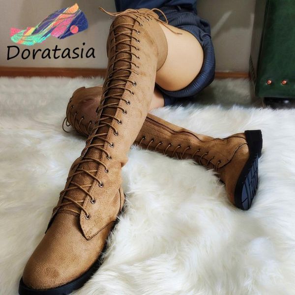 doratasia ins female lace up knee high boots brand designer casual zipper boots women fashion flock shoes woman, Black
doratasia ins female lace up knee high boots brand designer casual zipper boots women fashion flock shoes woman, Black