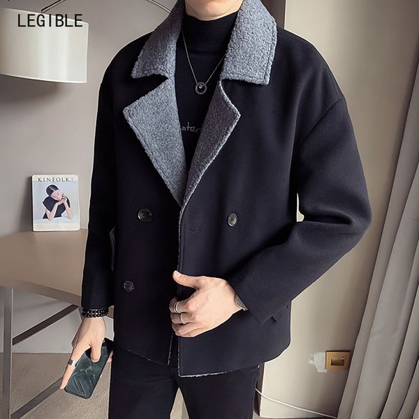 legible winter wool jacket men high-quality solid wool coat men casual loose short coat for trench, Black
legible winter wool jacket men high-quality solid wool coat men casual loose short coat for trench, Black
