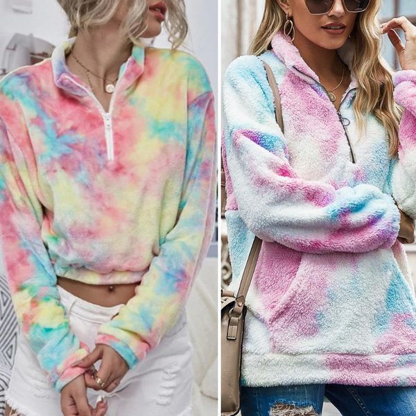 women's hoodies & sweatshirts sweatshirt women tie dye cropped zip up hoodie turtleneck velvet hoody autumn winter, Black
women's hoodies & sweatshirts sweatshirt women tie dye cropped zip up hoodie turtleneck velvet hoody autumn winter, Black