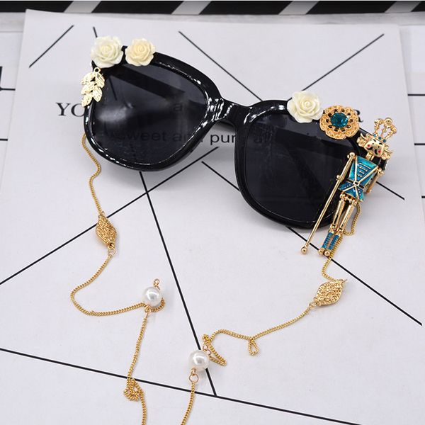 2020 handmade baroque king doll chain decoration sunglasses women sun glasses flower female feminino, White;black
2020 handmade baroque king doll chain decoration sunglasses women sun glasses flower female feminino, White;black