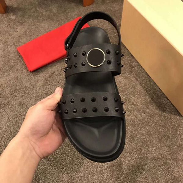 men slippers red bottoms luxury designer spikes ladie beach slipper tide male home slippers non-slip leather mens casual shoes with box, Black
men slippers red bottoms luxury designer spikes ladie beach slipper tide male home slippers non-slip leather mens casual shoes with box, Black