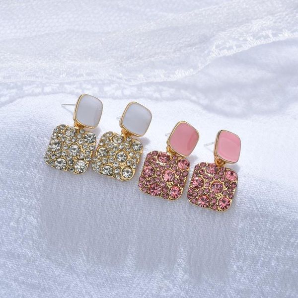 fashion pink square earrings crystal women classic rhinestone stud earrings womens pendientes jewelry party wedding gifts, Silver
fashion pink square earrings crystal women classic rhinestone stud earrings womens pendientes jewelry party wedding gifts, Silver