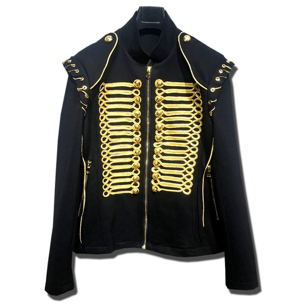 men's suits & blazers thread blazer gold slim fit jacket singer coat personality stage suit men party performers casual drama costume, White;black
men's suits & blazers thread blazer gold slim fit jacket singer coat personality stage suit men party performers casual drama costume, White;black