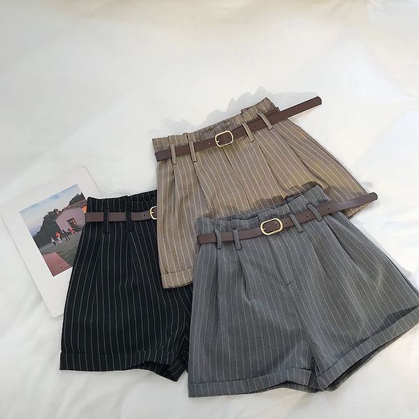women's shorts heliar striped summer feminino korean style high waist harajuku student wide leg clothing, White;black
women's shorts heliar striped summer feminino korean style high waist harajuku student wide leg clothing, White;black