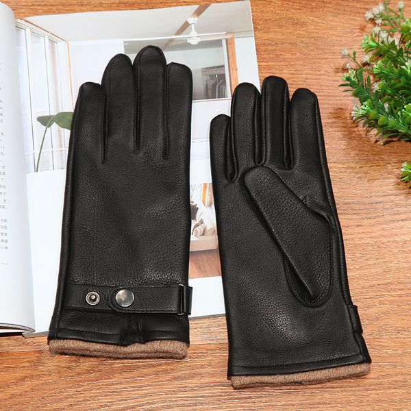 2020 genuine leather gloves male thick black deerskin gloves classic fashion winter warm wool knitted lined t200915, Blue;gray
2020 genuine leather gloves male thick black deerskin gloves classic fashion winter warm wool knitted lined t200915, Blue;gray