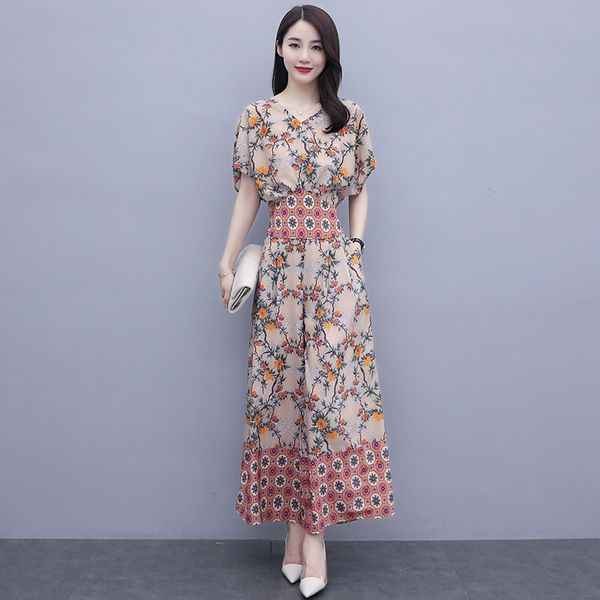 vertical floral wide leg suitchiffon skirt pants set pants suit women's summer 2020 new western style slimming thin chiffon skirt two-p, Gray
vertical floral wide leg suitchiffon skirt pants set pants suit women's summer 2020 new western style slimming thin chiffon skirt two-p, Gray