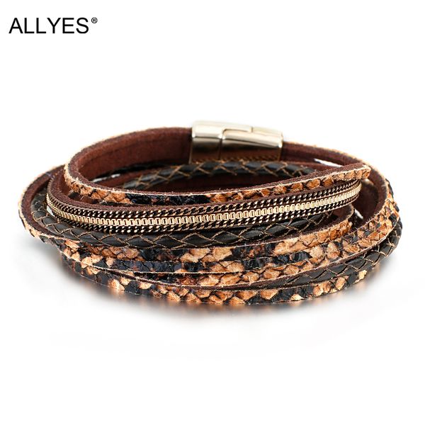 tennis allyes multilayer braided genuine leather bracelets for women bohemian snake skin pattern wrap bracelet fashion jewelry, Golden;silver
tennis allyes multilayer braided genuine leather bracelets for women bohemian snake skin pattern wrap bracelet fashion jewelry, Golden;silver
