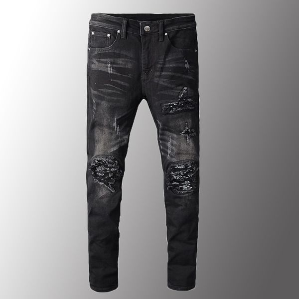 mens men luxury black bandanna paisley printed patchwork biker jeans slim skinny pleated stretch denim ripped pants, Blue
mens men luxury black bandanna paisley printed patchwork biker jeans slim skinny pleated stretch denim ripped pants, Blue