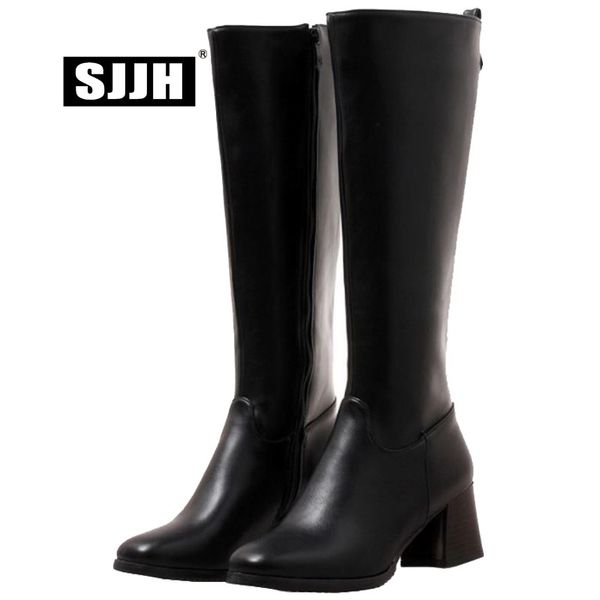 sjjh women knee-high boots with square toe chunky zip short plush long riding boots autumn fashion casual shoes large size a917, Black
sjjh women knee-high boots with square toe chunky zip short plush long riding boots autumn fashion casual shoes large size a917, Black