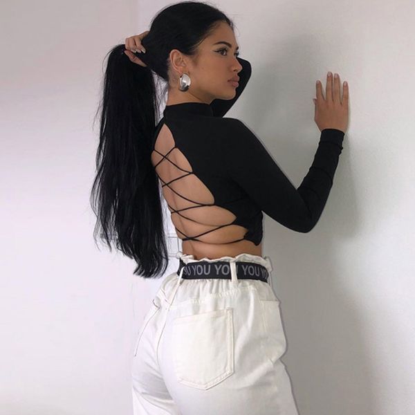 woman long sleeve backless cropped t shirt black white cut -out crop harajuku streetwear bodycon solid cotton shirts
woman long sleeve backless cropped t shirt black white cut -out crop harajuku streetwear bodycon solid cotton shirts