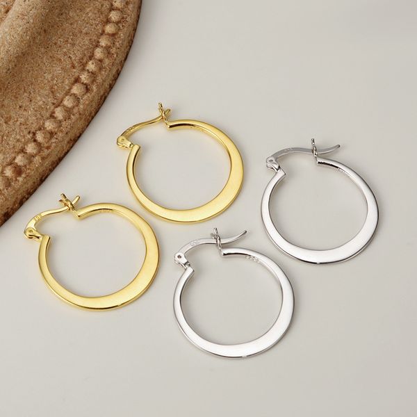 women hoop earrings 925 sterling silver classic silver jewelry light weight girls lady statement ears flat hoops earring gifts, Golden;silver
women hoop earrings 925 sterling silver classic silver jewelry light weight girls lady statement ears flat hoops earring gifts, Golden;silver