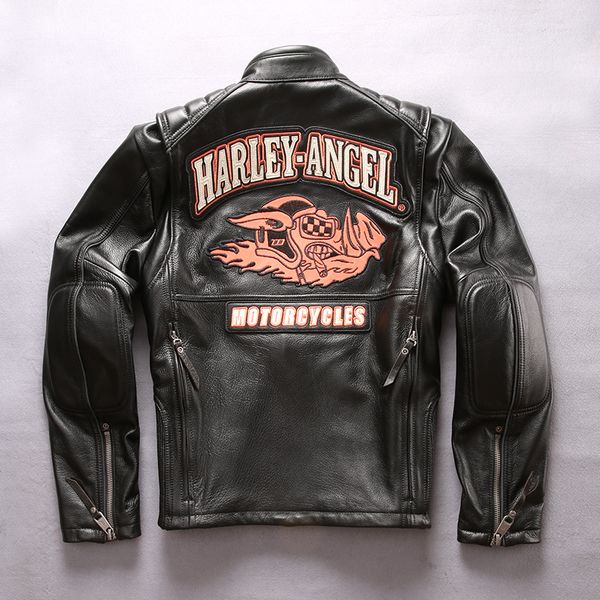 pig pattern motorcycle stand collar slim fit profession moto biker jacket men genuine leather coat male, Black
pig pattern motorcycle stand collar slim fit profession moto biker jacket men genuine leather coat male, Black