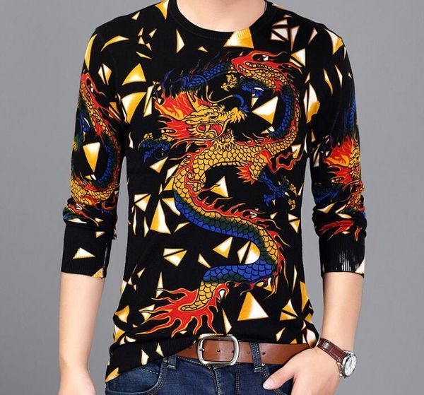 chinese style dragon pattern color printing fashion casual sweater autumn&winter 2017 new quality soft knitted sweater men003, White;black
chinese style dragon pattern color printing fashion casual sweater autumn&winter 2017 new quality soft knitted sweater men003, White;black