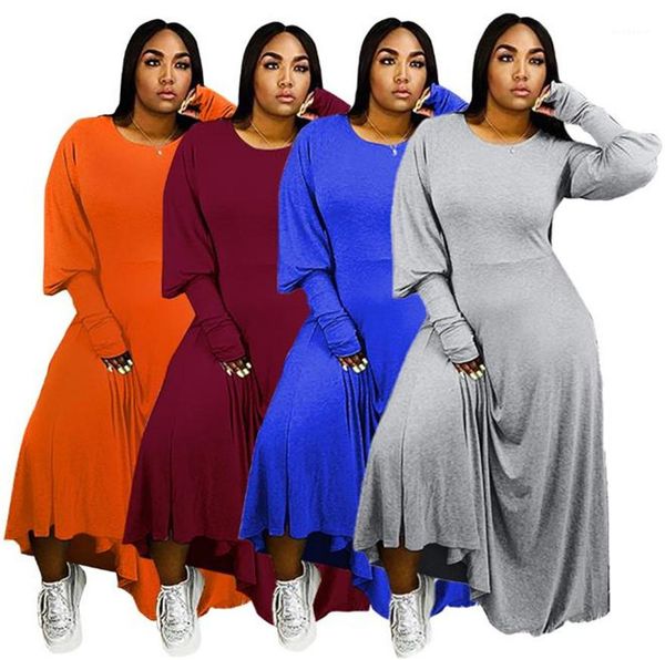 dress solid color o neck long sleeve plus size long dresses casual woman loose lanter dresses winter women maxi, Black;gray
dress solid color o neck long sleeve plus size long dresses casual woman loose lanter dresses winter women maxi, Black;gray