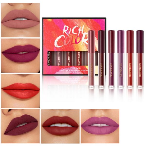 niceface 6pcs nude liquid lipstick cream matte velvet moisturizing shiny lip gloss set smooth waterproof lip gloss for women
niceface 6pcs nude liquid lipstick cream matte velvet moisturizing shiny lip gloss set smooth waterproof lip gloss for women